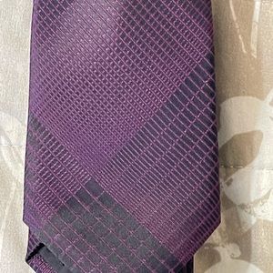 Puccini black necktie with purple plaid design